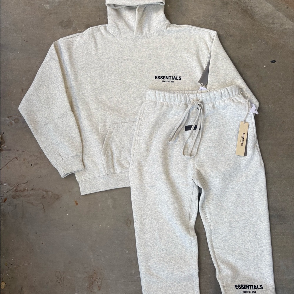 Fear of God Essentials light oatmeal Hoodie & sweatpants